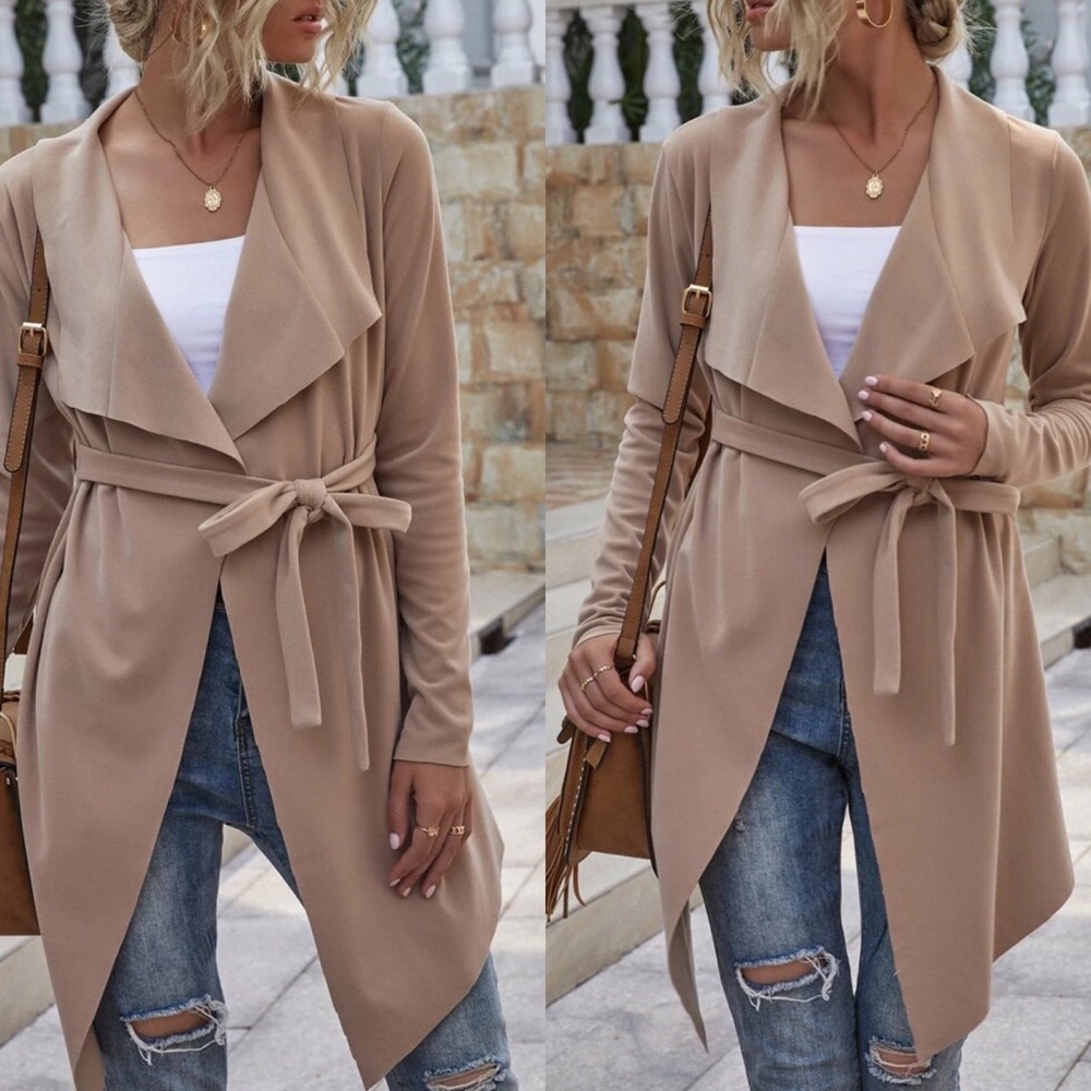 Suede Waterfall Coat